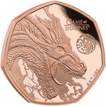 Monnaie FIRE Game of Thrones Or 50 Pence United Kingdom 2026 (PRÉCOMMANDE)