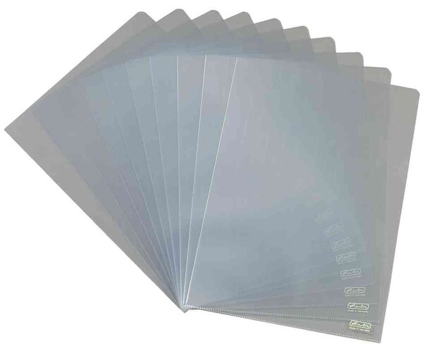 Paquet de 10 Pochettes coins Polypro A4 0,09 mm Incolore HERLITZ
