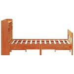 vidaXL Lit bibliothèque sans matelas cire marron 135x190 cm pin massif