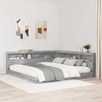 vidaXL Lit Bibliothèque Sonoma gris 180 x 200 cm Bois d'ingénierie