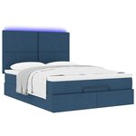 VidaXL Cadre de lit ottoman avec matelas bleu 140x200 cm tissu