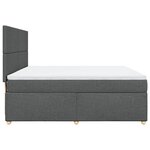 vidaXL Sommier à lattes de lit avec matelas Gris foncé 180x200cm Tissu