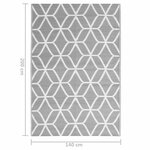 vidaXL Tapis d'extérieur ARAKIL Gris 140x200 cm PP
