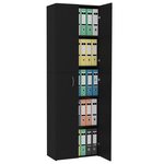 vidaXL Armoire de bureau Noir 60x32x190 cm Bois d'ingénierie