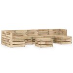 vidaXL Salon de jardin 8 Pièces Bois de pin imprégné de vert