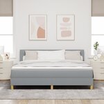 vidaXL Lit Box Spring avec Matelas & LED Gris Clair 180x200 cm Tissu