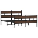 vidaXL Cadre de lit en métal sans matelas chêne marron 160x200 cm