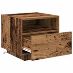 vidaXL Meuble de Chevet avec tiroir 2 Pièces Bois ancien 40 x 39 x 37 cm