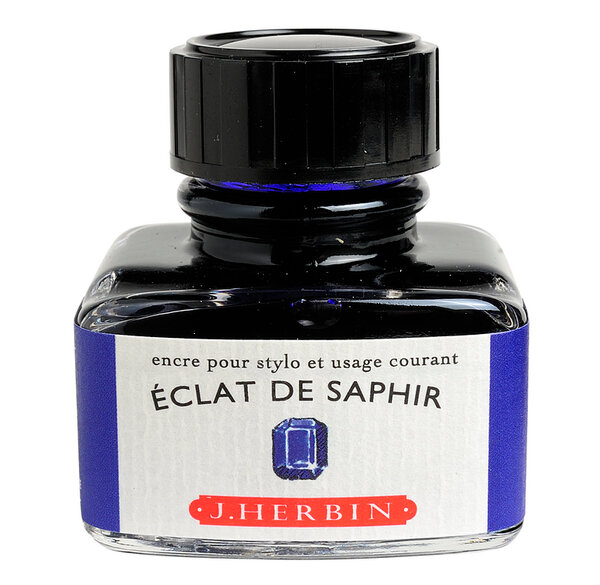 Encre traditionnelle à stylo en flacon 'D' 30ml Éclat de saphir x 4 HERBIN