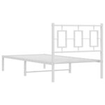 vidaXL Cadre de lit métal sans matelas avec tête de lit blanc 90x190cm