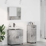 vidaXL Ensemble de mobilier de salle de bain 3 Pièces Gris béton