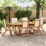 vidaXL Ensemble à manger de jardin 7Pièces bois d'acacia solide textilène
