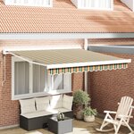 vidaXL Auvent rétractable automatique vert et jaune 350x250 cm