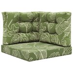 vidaXL Coussin de canapé d'extérieur 3 Pièces Modèle feuille Polyester