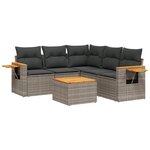 vidaXL Salon de jardin 6 Pièces avec coussins gris résine tressée