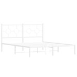 vidaXL Cadre de lit métal sans matelas et tête de lit blanc 150x200 cm
