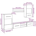 vidaXL Meubles TV 5 Pièces avec lumière LED blanc mat bois d'ingénierie