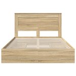 vidaXL Lit de Rangement Chêne Sonoma 150 x 200 cm Bois d'ingénierie