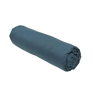 Drap housse - 160 x 200+30 cm uni - Paon