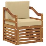 vidaXL Canapé d’extérieur Bois d'acacia massif et polyester Naturel