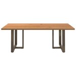 vidaXL Table à manger marron clair bois de chêne massif rectangulaire
