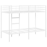 VidaXL Lit superposé sans matelas blanc 90x190 cm acier