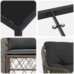 vidaXL Ensemble de salle à manger pour jardin 3 Pièces Gris Poly rotin