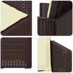 vidaXL Chaises de jardin salle à manger 2 Pièces Marron et crème PP