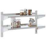 vidaXL Étagère murale à 2 niveaux 100x40x60cm argenté acier inoxydable