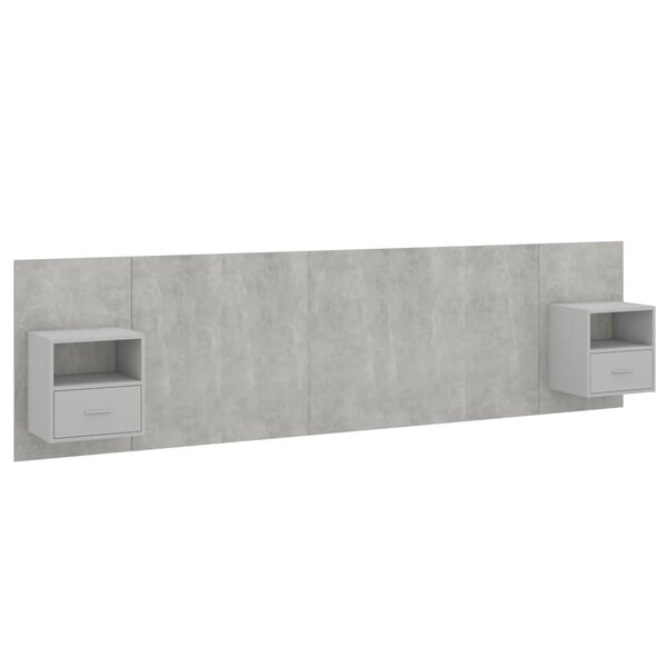 vidaXL Tête de lit avec armoires Gris béton Bois d'ingénierie