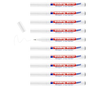 Marqueur Spécial Radiologie 8010 Blanc Pointe Fine 0 8 mm x 10 EDDING