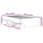 vidaXL Cadre de lit sans matelas gris béton 100x200 cm bois ingénierie