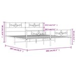 vidaXL Cadre de lit métal sans matelas avec pied de lit noir 200x200cm
