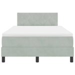 vidaXL Lit à ressorts avec matelas Gris clair 120 x 190 cm tissu