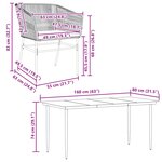 vidaXL Ensemble à manger jardin coussins 5 Pièces gris poly rotin verre