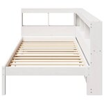 vidaXL Lit bibliothèque sans matelas blanc 90x200cm bois de pin massif