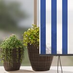 vidaXL Store Roulant Extérieur Rayé Bleu et blanc 220 x 250 cm tissu