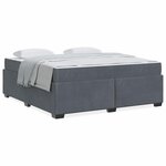 vidaXL Cadre de lit avec matelas Gris foncé 180 x 200 cm Velours