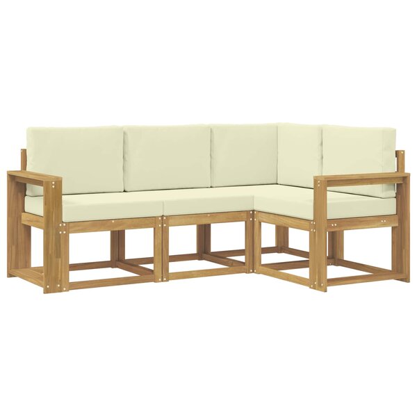 vidaXL Ensemble de canapés d'extérieur 4 pc Blanc et crème