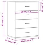 vidaXL Buffet gris béton 60x39x80 cm bois d'ingénierie