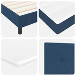 vidaXL Lit à Ressort avec Matelas Bleu 90x200 cm Tissu