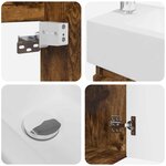 vidaXL Meuble de salle de bain avec robinet Chêne fumé