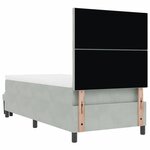 vidaXL Lit à ressorts avec matelas Gris clair 90 x 200 cm Velours