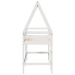 vidaXL Lit superposé et échelle et toit blanc 80x200cm bois pin massif
