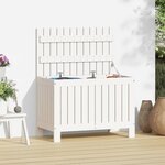 vidaXL Boîte de rangement de jardin Blanc 76x42 5x54 cm Bois de pin