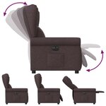vidaXL Fauteuil inclinable électrique Marron foncé Tissu