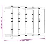 vidaXL Cloison de séparation pliante 6 panneaux 240 cm Bambou et toile