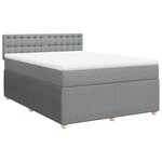 vidaXL Sommier à lattes de lit avec matelas Gris clair 140x200cm Tissu