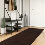 vidaXL Tapis doux à poils moyens et lavable HUARTE Marron 500 x 80 cm