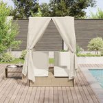 vidaXL Transat double Réglable Beige 205 x 129 x 200 cm polyrotin